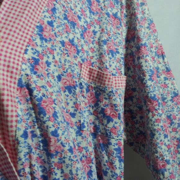 Vintage Victoria's Secret 90s Gold Label Floral Rose Belted Robe Cotton Size M/L - Picture 8 of 9